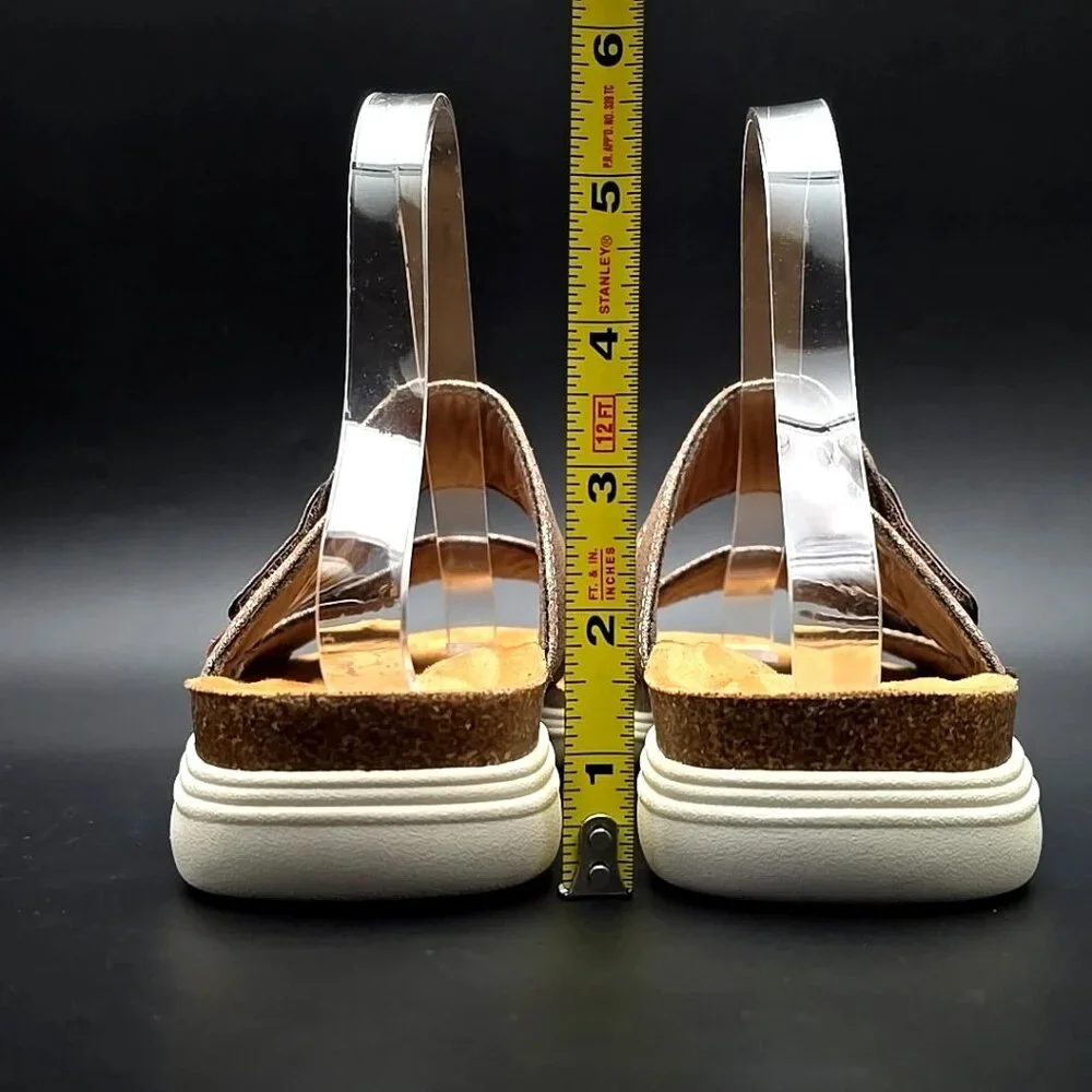 Clarks Collection April Dusk Adjustable Brown Slide Sandals Women’s Size 9.5M - Picture 4 of 12